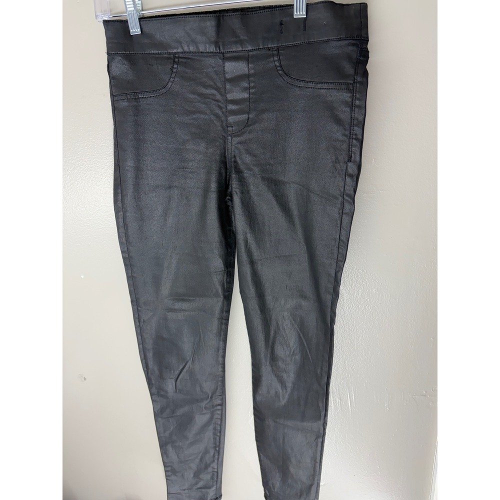 Madewell Skinny Skinny Coated Black Leggings Pull On Pants B0228 Size 28